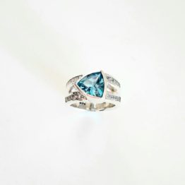 Sterling Silver Topaz and cubic Ring