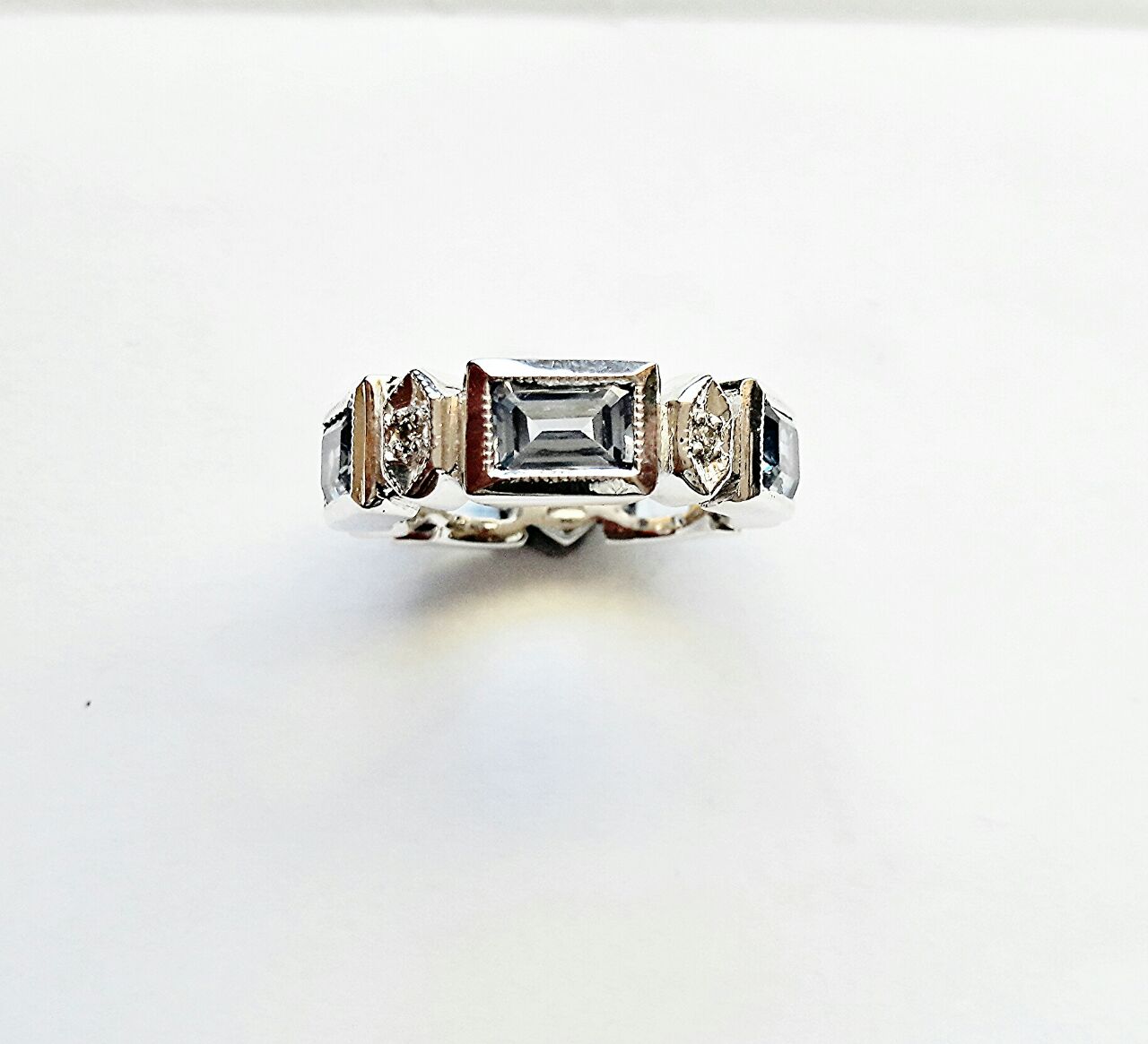 Sterling silver Diamond and Topaz Ring - Image 2